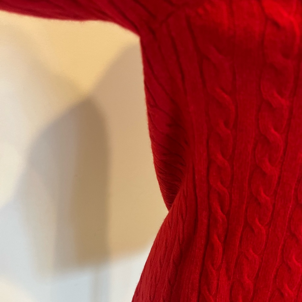 Charter Club 2 ply Cashmere Red Cable knit Cardigan -NWOT - Picture 6 of 9